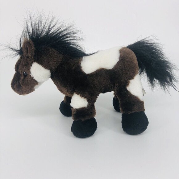 Webkinz Ganz Pet Plush Pony PINTO HORSE 9 inch Toy Brown White - Picture 2 of 9